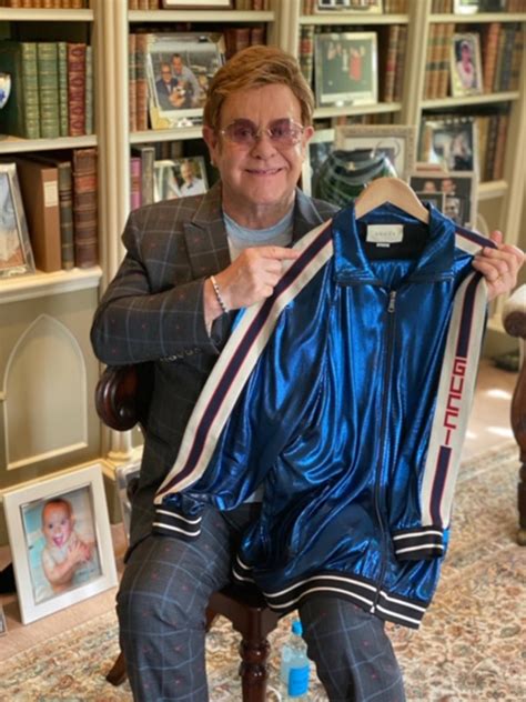 elton john gucci tracksuit|elton john blue jacket.